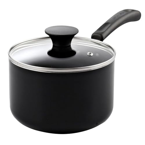 Basic 1 Quart Nonstick Saucepan with Glass Lid (1 Quarts / Black)