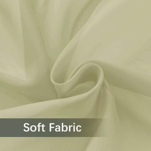 Solid Sheer Rod Pocket Curtain Voile Draperies 2 Panels White Beige Black Grey Ivory 52 Inch Width 90 Inch Long 1 Pair for Kitchen Bedroom Children Living Room Yard (Sage Green / 52"W x 90"L (Pack of 2))