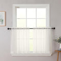 Kitchen Curtains 24 Inch Length Tier 2 Pieces (Ivory / 42"W x 24"L (Pack of 2))