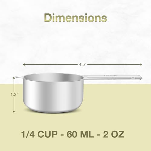 1PCS 1/4Cup (60ml, 2oz) Measuring Cup, Etched Inner Scale Measure Scoop (1/4Cup)