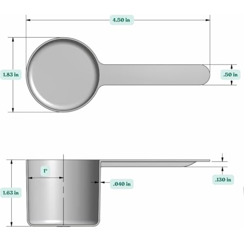 1/4 Cup (4 Tablespoon | 2 Oz. | 60 mL) Long Handle Plastic Measuring Scoop for Coffee, Protein Powder, Pet Food, Spices, Grains, Dry Goods – Food-Grade BPA-Free (Pack of 25) (60 mL | 1/4 Cup | 4 Tablespoon | 2 Oz.)