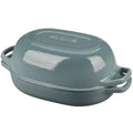 Enameled Cast Iron Oval Dutch Oven Pot with Lid (Seasalt / 7 Quart)