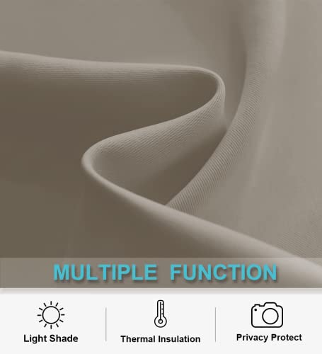 Short Blackout Curtains for Bedroom (Sand / 42"W x 48"L (Pack of 2))
