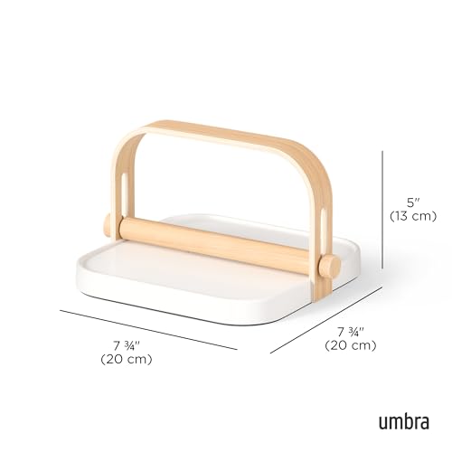 Bellwood Napkin Holder with Weight and Carrying Handle (Napkin Holder / White/Natural)