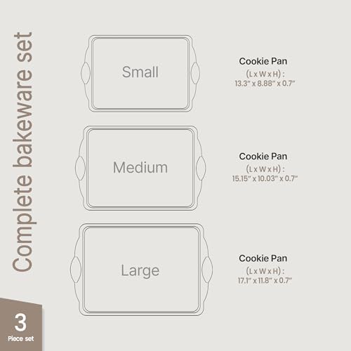 BAKKEN Kitchen Baking Pan Set (Blue Marble / 3 Piece Set)