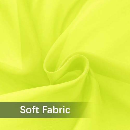 Solid Sheer Rod Pocket Curtain Voile Draperies 2 Panels White Beige Black Grey Ivory 52 Inch Width 90 Inch Long 1 Pair for Kitchen Bedroom Children Living Room Yard (Chartreuse / 52"W x 90"L (Pack of 2))