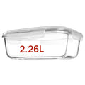 1Pack 2260ml 76.4oz Extra Large Glass Storage Container with Lid (Grey / 1pk76.4oz)