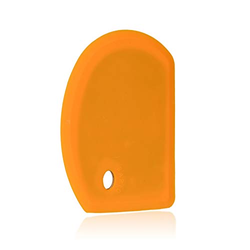 Flexible Curved Edge Silicone Bowl Scraper Dough Scraper Baking Bread (Orange)