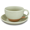 Ceramic Latte Art Mug With Saucer (Light Matcha)