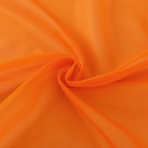 Basic Rod Pocket Sheer Voile Window Curtain Panels Orange 2 Panels 52 Width 72 Inch Long for Kitchen Bedroom Children Living Room Yard (Orange / 52"W x 72"L (Pack of 2))
