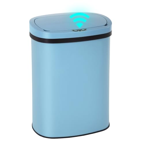 13 Gallon Stainless Steel Trash Can (Blue Stainless Steel)