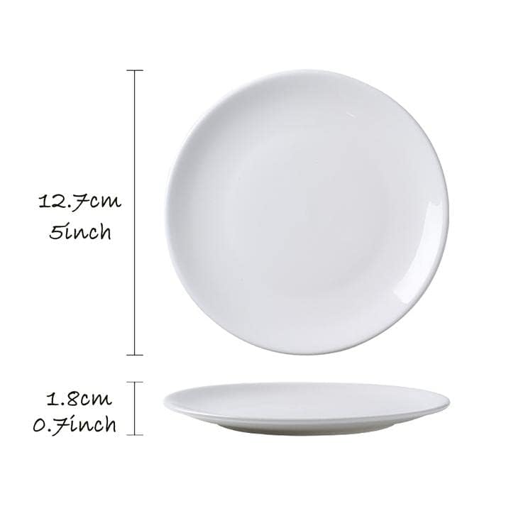 Porcelain Appetizer Plates Set of 3 Small 5 Inch White Dessert Salad Plates (5-inch)