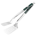 Spatula Tongs (Green Handle, Silver Tone)