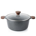 Nonstick Stock Pot with Lid (4.5 Quarts / Gray)