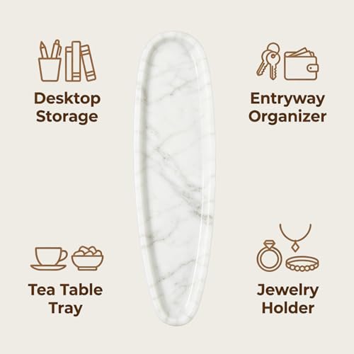Natural Marble Vanity Tray (White)