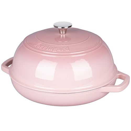 Enameled Cast Iron Dutch Oven Pot with Lid (Pink)