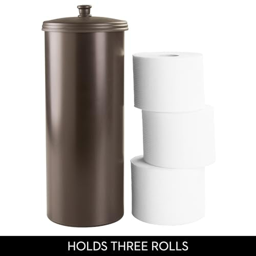 Freestanding Bathroom Toilet Paper Storage Holder (Bronze / Pack of 2 / Lid with Handle)