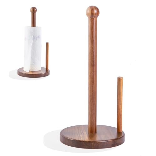 14" Acacia Wooden Paper Towel Holder (Two Sticks)
