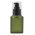 1PCS 60ML 2OZ Empty Refillable Green Frosted Glass Bottles with Pump Vial Cosmetic Dispenser Jars Storage Container Portable Travel Bottle Sample Trial Packing