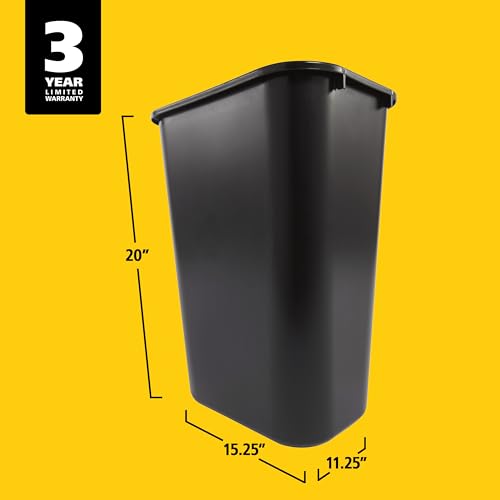 Rubbermaid Commercial Wastebasket Trash Container (10.25 Gallons / Black)