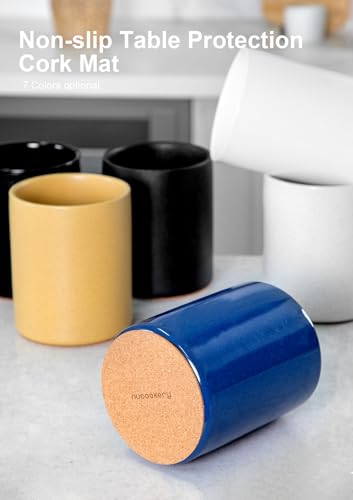 Ceramic Kitchen Utensil Holder for Countertop (Royal blue)