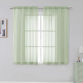 Rod Pocket Top Solid Voile Sheer Curtains for Bedroom (Light Green / 42"W x 54"L (Pack of 2))