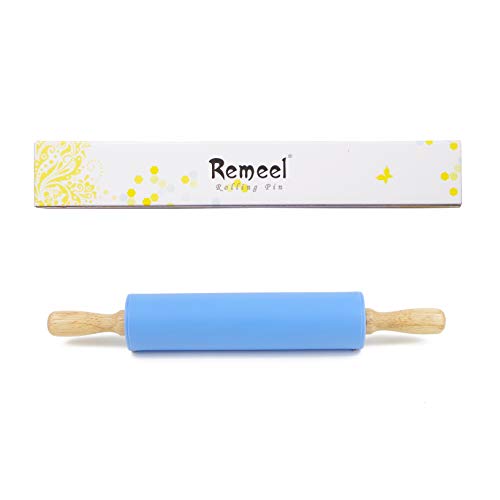 Silicone Rolling Pin for Baking Non (Blue / 12 inch)