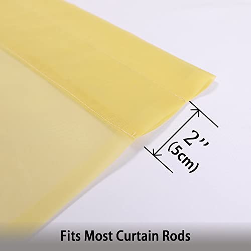 Gold Sheer Curtains 96 Inch Length 2 Panels Set (Yellow / 42"W x 96"L (Pack of 2))