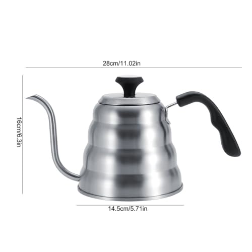 Stainless Steel Gooseneck Pour Over Kettle with Built (1.2L)