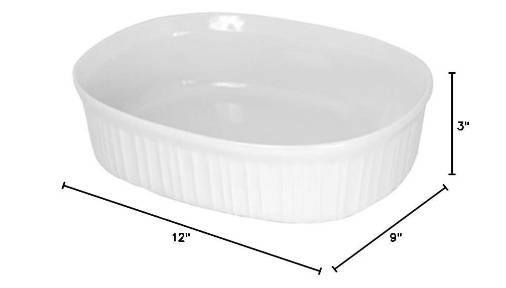 FS2 2.5Qt Oval French White Ceramic Casserole Dish