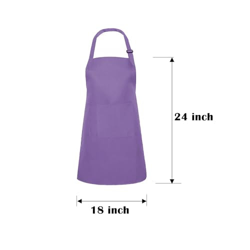 Kids Apron Chef Outfit Costume Toddler Girl Boy Aprons Cooking Baking Painting 5 (Apron / Purple)