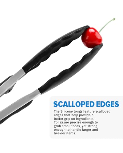 Kitchen Tongs for Cooking (Black / 12 inch)
