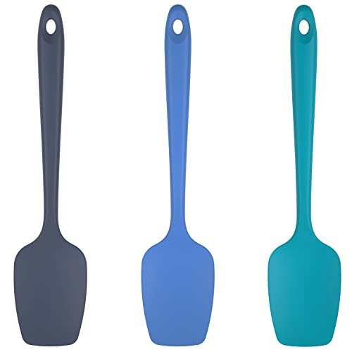 Silicone Spoon Spatula Set of 3 (Multicolors)