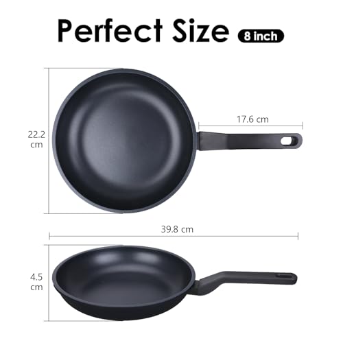 Nonstick Frying Pan Skillet (Black / 8 Inch)