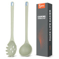 Silicone Spaghetti Spoon & Soup Ladle Cooking Utensils Set of 2 (Green)