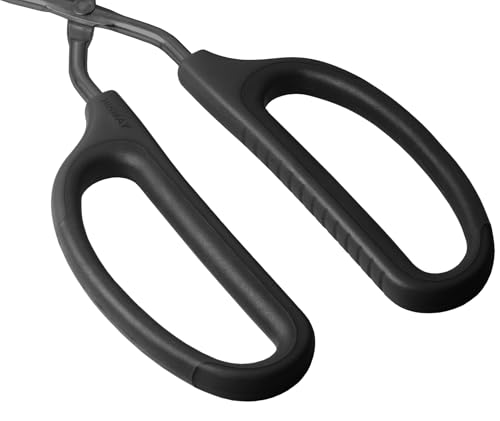 Stainless Steel Scissor Tongs 12" and 16" Set (Black / 12" 16")