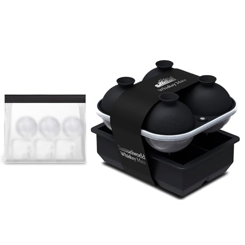 Large Silicone Premium Ice Trays (Black / 4 Spheres / 6 Cubes(Ice Bag))