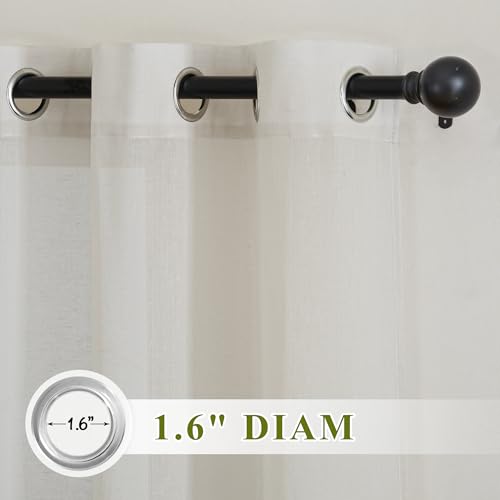 Semi Sheer Linen Curtains Extra Wide for French Door (62"W x 84"L (Pack of 2) / Natural)