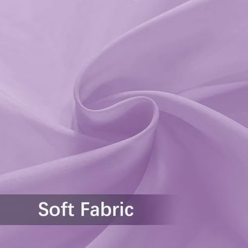 Solid Sheer Rod Pocket Curtain Voile Draperies 2 Panels White Beige Black Grey Coffee 52 Inch Width 90 Inch Long 1 Pair for Kitchen Bedroom Children Living Room Yard (Lavender / 52"W x 90"L (Pack of 2))