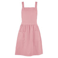 Linen Cotton Pinafore Apron Dress for Women with Pockets (Pink)