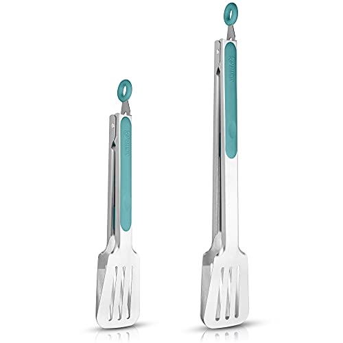 Kitchen & Grill Tongs Set of 2 (Aqua Sky)