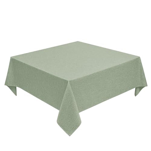 Faux Linen Square Tablecloth for Dining Room (Sage Green / 70" x 70" (Square))