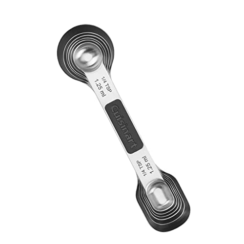 CTG-00-6MSP Stainless Steel 6P Set of Magnetic Measuring Spoons, Black & Silver
