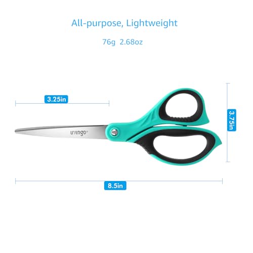 All Purpose Scissors 8.5" Office Craft Shears 3 Pack (Blue)