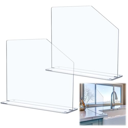 2 Pcs Splash Guard for Sink (19" Length, 18" Height, 4.5" Base)