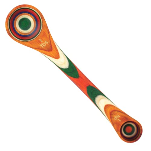 Baltique Marrakesh Collection 2 in 1 Wooden Measuring Spoon with Tablespoon and Teaspoon Measurements (7 inches)