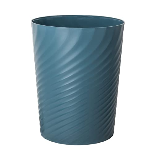 Plastic Small Bathroom Trash Can Wastebasket Garbage Can (Dark Blue / 1.8 Gallon/1 Pack)