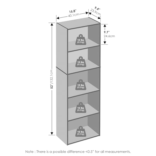 Reed Closet Organizers and Storage (White / 5-Tier, 15.8"W)