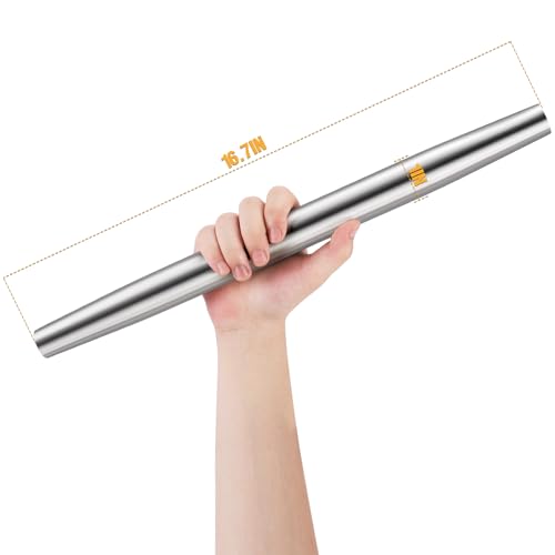 Seamless Stainless Steel Rolling Pin with Silicone Pastry Mat