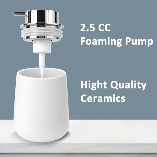 Soap Foaming Dispenser Ceramic with Easy (1 Pack / Silverwhite)